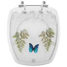 Assento Sanitário Poliéster Decorado Borboleta Fit para Vaso Celite