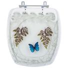 Assento Sanitário Poliéster Decorado Borboleta Primula Plus para Vaso Fiori
