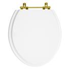 Assento Sanitário Poliéster Fiori Branco para vaso Fiori Com Ferragem Dourada