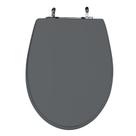Assento Sanitário Poliéster Para Louça Absolute (Ideal Standard) Aço (Reb. Oculto) Cinza Quartzo