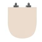 Assento Sanitário Poliéster Para Louça Carrara (Deca) Slow Close Cromado (Reb. Oculto) Rosa Floral