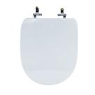 Assento Sanitário Poliéster Para Louça Duomo Plus (Deca) Super Luxo Cromado (Reb. Oculto) Branco