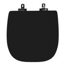 Assento Sanitário Poliéster Para Louça Fit (Celite) Slow Close Cromado (Reb. Oculto) Preto Assento Sanitário Poliéster Para Louça Fit (Celite) Slow Close Cromado (Reb. Oculto) Preto