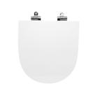 Assento Sanitário Poliéster Para Louça Happening (Roca) Slow Close Cromado (Reb. Oculto) Branco