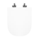 Assento Sanitário Poliéster para Louça Quadra/Unic/Axis (Deca) Slow Close Cromado (Reb. Oculto) Branco