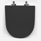Assento Sanitário Poliéster Para Louça Valentina (Hervy) Super Luxo Cromado (Reb. Oculto) Preto