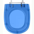 Assento Sanitário Poliéster Primula Plus Azul Transparente para Vaso Fiori
