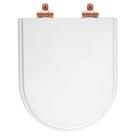 Assento Sanitário Poliéster Soft Close Duna Branco para Vaso Deca com Ferragem Rose Gold