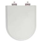 Assento Sanitário Poliéster Soft Close Silent Cinza Claro para vaso Hervy