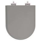 Assento Sanitário Poliester Soft Close Valentina Cinza Plus (Cinza Escuro) para vaso Hervy