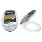 Assento Sanitario Primafer Almofadado Universal Decor Marmore Cinza