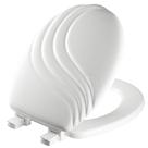 Assento sanitário redondo de madeira moldada Mayfair 27EC000 Swirl branco Assento sanitário redondo de madeira moldada Mayfair 27EC000 Swirl branco
