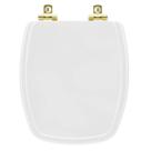 Assento Sanitário Soft Close Stylus Branco para vaso Celite com Ferragem Dourada