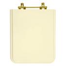 Assento Sanitario Square Bone (bege Claro) Para Vaso Incepa Com Ferragem Dourada
