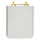 Assento Sanitário Square Cinza Platina para vaso Incepa Com Ferragem Dourada Assento Sanitário Square Cinza Platina para vaso Incepa Com Ferragem Dourada