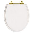Assento Sanitário Windsor Branco para vaso Deca Com Ferragem Dourada