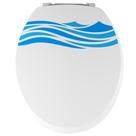 Assento Tampa Vaso Sanitário Almofadado Desenhos Ondas Oceano Marítimo Fundo Do Mar Natureza Astra