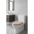 Assento Vaso Sanitário Almofadado Oval Bege Slim Universal