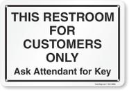 Assine apenas 7x10 cm para clientes de banheiros SmartSign S2-0335-PL-10 cm