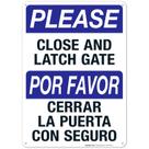 Assine Sigo Signs Por favor, feche e trave o portão de alumínio 25x35cm