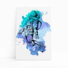 Astronauta Azul Arte Minimalista Quadro Canvas 60x40cm