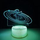 Astronautas com luz noturna LED 3D que mudam de cor para crianças