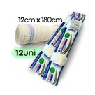 Atadura de crepom 13 fios - 12cm x 1,8m - 12 rolos