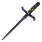 Athame Crânio Metal Tarot Negro 19 cm Pedra Dourada