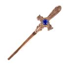 Athame Metal Cobreado Envelhecido 15 cm Pedra Azul Reforçado