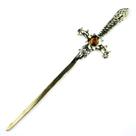 Athame Metal Dourado Brilhante 15 cm Pedra Amarela