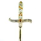 AThame metal dourado brilhante 19cm pedra amarela strass AThame metal dourado brilhante 19cm pedra amarela strass