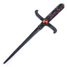 Athame Metal Negro 19 cm Pedras Vermelhas