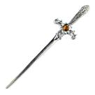 Athame Metal Prata Brilhante 15 cm Pedra Amarela