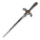 Athame Metal Prata Envelhecido 15 cm Pedra Amarela