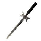 Athame Triluna - Faca Cerimonial Prateada com Punho Preto de 22,5cm