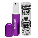Atomizador de perfume Travalo Classic HD à prova de vazamentos 5 mL roxo