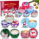 atranquikk 12 unidades de velas de cera de soja perfumadas de Natal, 2,5 onças cada
