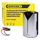 Auxiliar De Partida E Compressor Portátil Bomvink 8909 4 em 1 - Power Bank e Lanterna