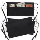Avantal BOHARERS - Pacote com 4 unidades preto, 3 bolsos, para garçonete
