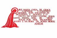 ave maria 50x20cm oração mdf 3mm Vermelho