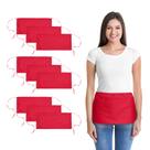 Aventais de cintura DALIX Commercial Restaurant Bib, 3 bolsos, vermelho, pacote com 10 Aventais de cintura DALIX Commercial Restaurant Bib, 3 bolsos, vermelho, pacote com 10
