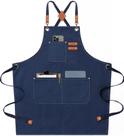 Avental AFUN Chef Canvas Bib Avental para homens e mulheres azul escuro