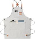 Avental AFUN Chef Canvas Bib Avental para homens e mulheres bege