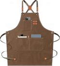 Avental AFUN Chef Canvas Bib Avental para homens e mulheres marrom