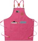Avental AFUN Chef Canvas Bib Avental para homens e mulheres (rosa) tamanho M-XXL