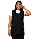 Avental Bata Oxford Liso Preto Frente e Costa Com 2 Bolsos Uniforme