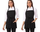 Avental Chef Works, de três bolsos, unissex, preto, tamanho único (pacote com 2)