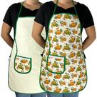 Avental Cozinha Dupla Face C/ Bolso Estampado Cozinha Linda Estampa:Abóbora Avental Cozinha Dupla Face C/ Bolso Estampado Cozinha Linda Estampa:Abóbora