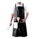 Avental de couro PU impermeável com vários bolsos para chef Avental de couro PU impermeável com vários bolsos para chef