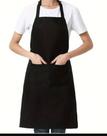 Avental de cozinha com bolso frontal, alças de regulagem em tecido Oxford Especial Preto